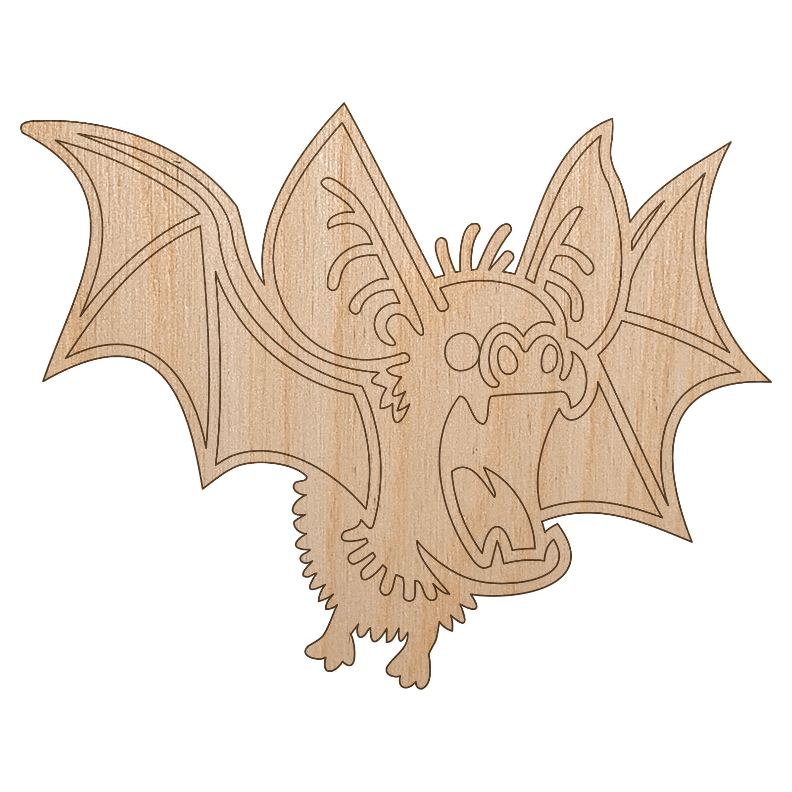 Fuzzy Little Cartoon Bat Halloween Wood Shape Unfinished Piece Cutout ...