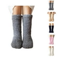 thumbnail image 1 of Fuzzy Non- Long Compression Socks for Women â Plush Lined Material, Silicone Grip Sole, Ideal for Home Sleeping, Snowy Days, and Winter Relaxation, 1 of 5