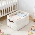 thumbnail image 1 of Fuzzy Nylon Storage Box 13x13x9in with Handles - Plush Fabric Organizer for Closet Bedroom Nursery, Gray, 1 of 6