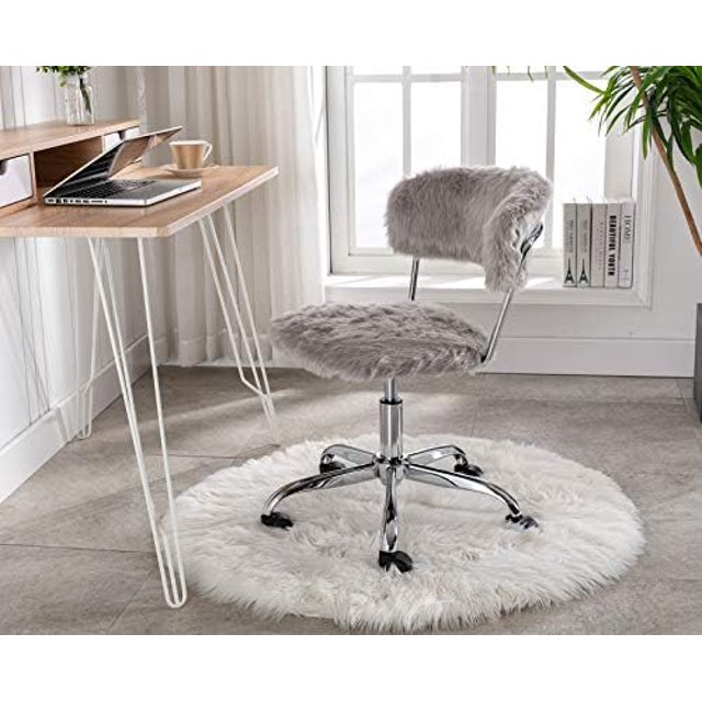 White fuzzy office chair Clearance