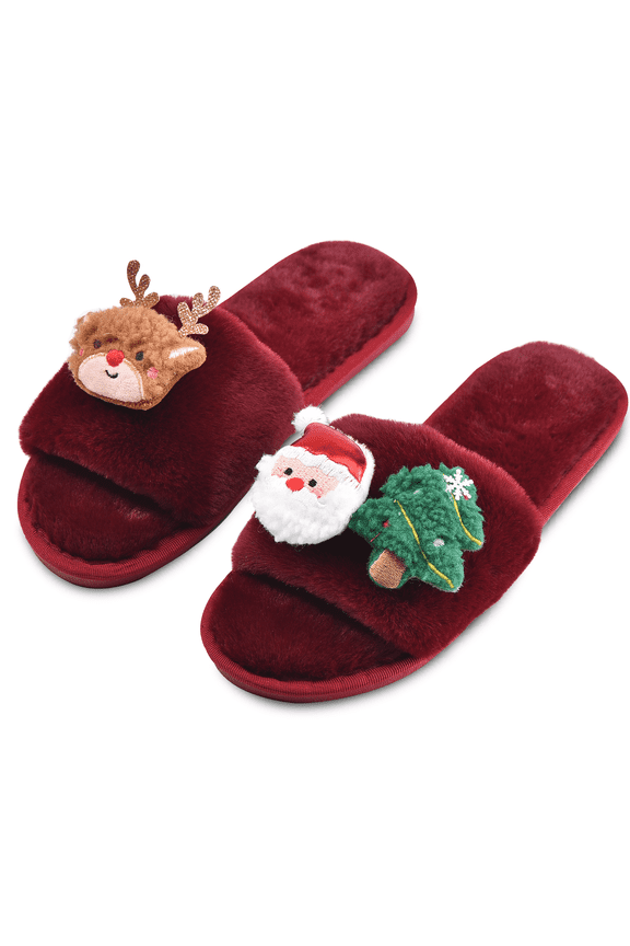 Women Fuzzy Slippers Cozy Soft Lightweight Memory Foam Indoor House Shoes Xmas Gifts for Womens Her Mom