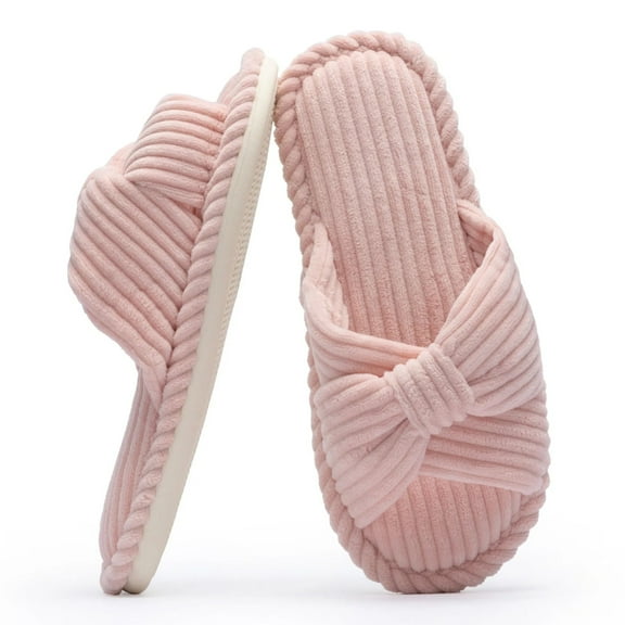 TRANSLINK Slippers for Women Memory Foam Corduroy Slides Comfy House Shoes Perfect Gift for Mom Birthday Mothers Day