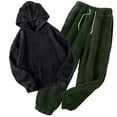 thumbnail image 1 of Fuzzy Pajama Sets for Women,Valentines Day Gifts for Men,Fleece Hoodie and Elastic Waist Lounge Pants, 1 of 7
