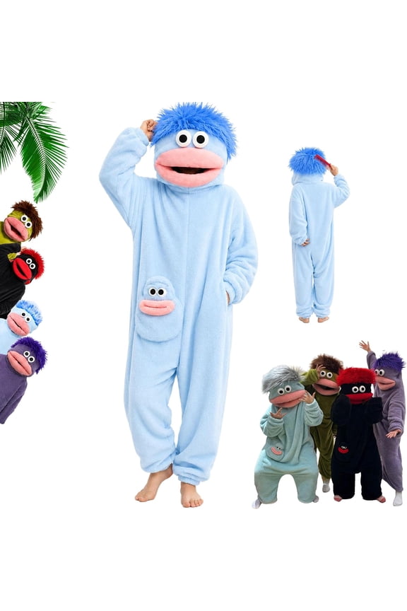 Fuzzy Pajamas Big Mouth Monster Onesie | Funny Monster Onesies ,Cartoon Cute Full-Body Sleepwear with Soft Fabric, Pajama Party & Cozy Sleepwear Gift