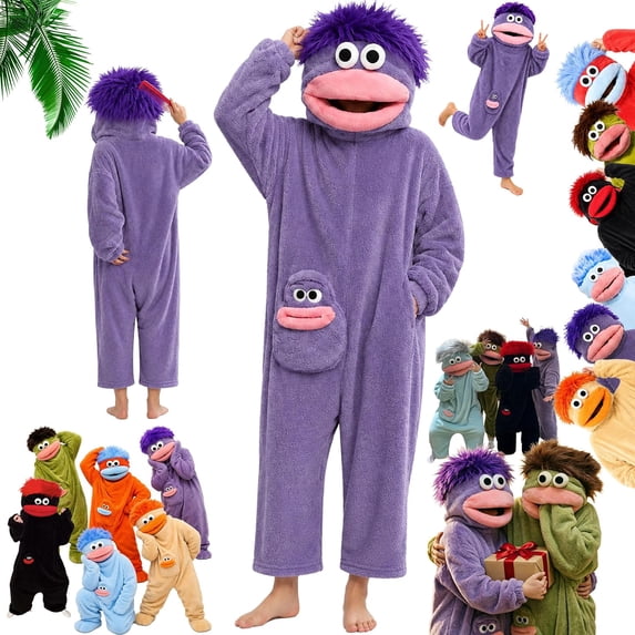 Fuzzy Pajamas Big Mouth Monster Onesie
