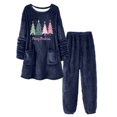 thumbnail image 1 of Fuzzy Pajamas for Women Christmas Long Sleeve Pullover Pants Set Lounge Sets for Women 2 Piece Winter Pajamas for Women Set, 1 of 2