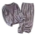 thumbnail image 1 of Fuzzy Pajamas for Women Long Sleeve Pullover Pants Set Lounge Sets for Women Winter Womens Warm Pajama Sets, 1 of 3