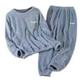 thumbnail image 1 of Fuzzy Pajamas for Women Long Sleeve Pullover Pants Set Plus Size Lounge Sets for Women Winter Pjs Sets for Women, 1 of 2