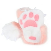 Fuzzy Paw Cosplay Soft Christmas Halloween Funny Fursuit Party Slippers pink