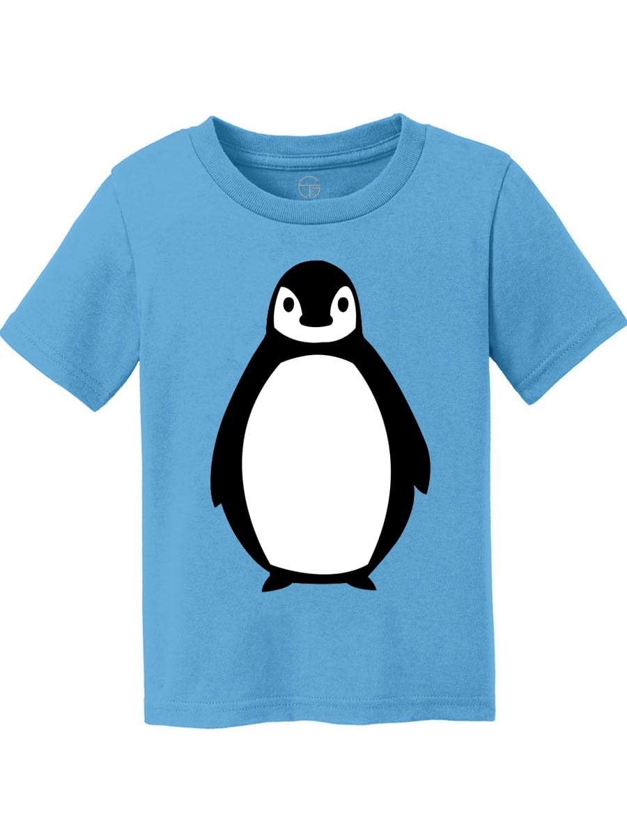 Plus Size Animals & Letter Print Applique Round Neck T-Shirt, Blouses, Tee, Women's Cotton Casual Penguin Short Sleeve Stretch T-shirt,Temu