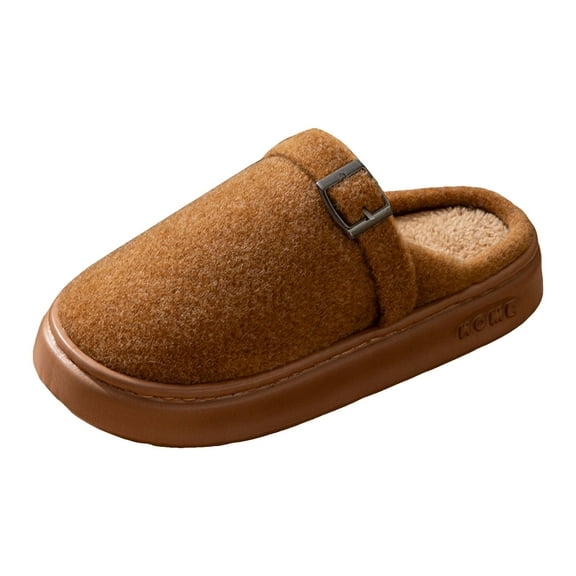 Fuzzy Platform Slippers for Women Winter Warm Slip On Quiet House Slippers Plush Non Slip Bedroom Shoes