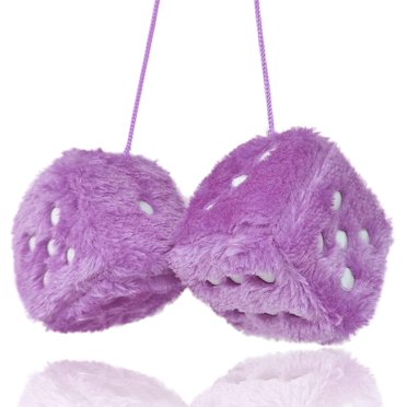 1 Pair 3" Black Fuzzy Plush Dice, Retro Square Car Dice With White Dots Cute Soft Plush Rearview