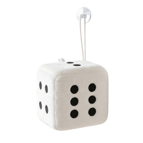 Fuzzy Plush Dice for Car Mirror, Soft Plush Dots - Cute Game Prop Decorative Pendant for Car Interior Hanging Ornament Decoration