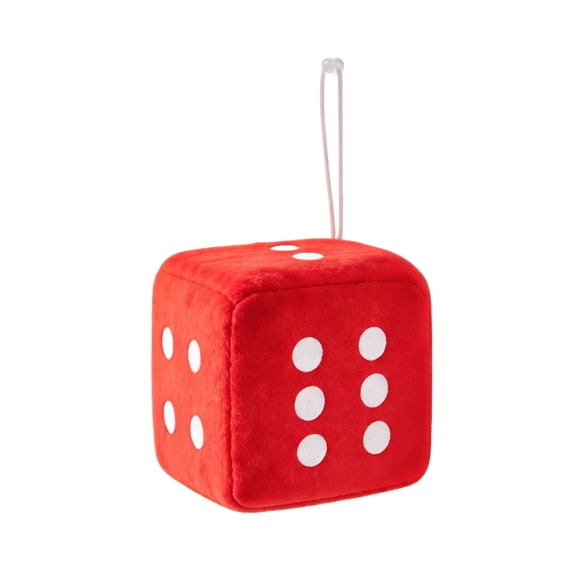 Fuzzy Plush Dice for Car Mirror, Soft Plush Dots - Cute Game Prop Decorative Pendant for Car Interior Hanging Ornament Decoration