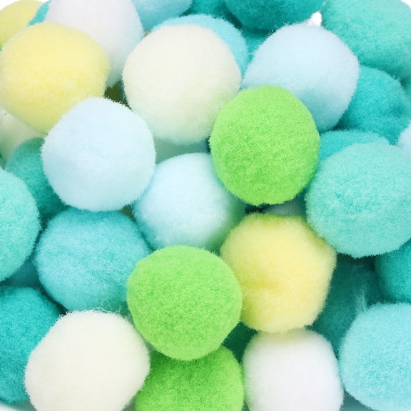 Fuzzy Pom Poms Balls, 108 Pcs 1 Inch/25 mm Mini PomPoms for Crafts Jewelry Making Yellow-Green Series