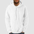 thumbnail image 1 of Fuzzy Pullover Hoodie Sweatshirts for Men Round Neck Oversized Top Long Sleeve Fleece Shirts with Pockets, 1 of 5