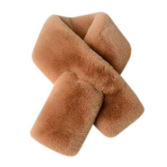 Fuzzy Scarfs for Women Thick Warm Long Scarves Lined Large Scarves Fall Winter Coffee One Size