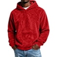 thumbnail image 1 of Fuzzy Sherpa Hoodie Men Oversized Soft Fleece Long Sleeve Pullover Hooded Sweatshirt with Kangaroo Pocket Warm Fall Winter Outerwear, 1 of 6