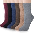 thumbnail image 1 of Fuzzy Slipper Socks 6 Pairs Soft Fluffy Cozy Winter Warm Fuzzy Crew Socks Winter Comfy Microfiber Socks Fluffy Socks for Women Winter Sleeping Socks, 1 of 7