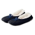 thumbnail image 1 of Fuzzy Slipper Socks for Women Cute Bow Soft Knit Winter Warm Slip on House Shoes Non-Slip Bedroom Booties Navy 10, 1 of 3