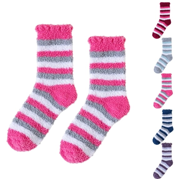 Fuzzy Slipper Socks for Women Men Fluffy Warm Winter Socks Valentines Day Christmas Gift Stocking Stuffers,Purple