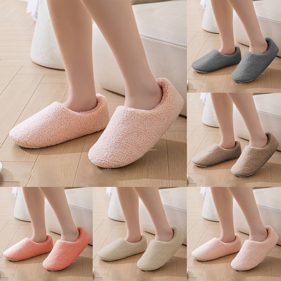 Fuzzy Slippers For Women, Womens Slippers Indoor Outdoor With Memory Foam, Cozy & Warm House Slippers For Woman With Anti-Slip Rubber Sole Red 40 -41