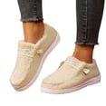 thumbnail image 1 of Fuzzy Slippers House Shoes for Women Indoor and Outdoor Fashion Casual Cozy Winter Warm Fleece Flats Penny Loafer Ankle Boots Beige Size 6, 1 of 6