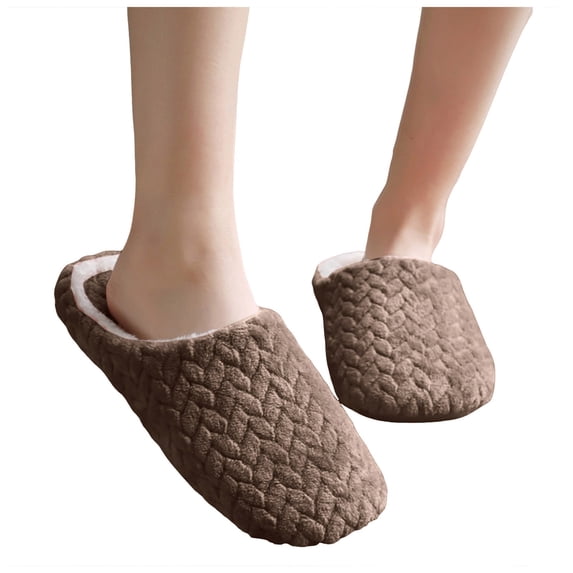 Fuzzy Slippers House Shoes for Women Men Soft Cozy Warm Plush Bedroom Home Slide Memory Foam Indoor Slip on for Guest
