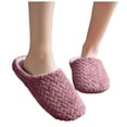 thumbnail image 1 of Fuzzy Slippers House Shoes for Women Men Soft Cozy Warm Plush Bedroom Home Slide Memory Foam Indoor Slip on for Guest, 1 of 7