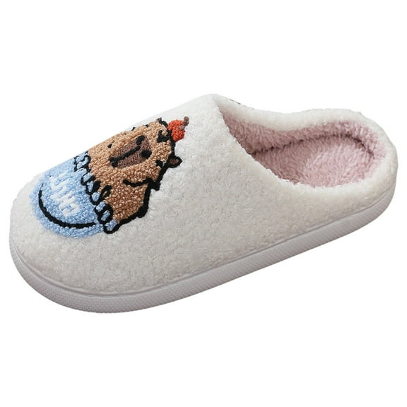 Fuzzy Slippers For Women Comfortable Home Capibala Slippers Winter Panama Capybara Cotton Slippers Men Warm Cozy Winter House Slippers Bedroom Indoor House Shoes