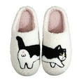 thumbnail image 1 of Fuzzy Slippers For Women Couple Winter Small Cat Pattern Cartoon Warm Padded Cotton Slippers Warm Cozy Winter House Slippers Bedroom Indoor House Shoes, 1 of 7