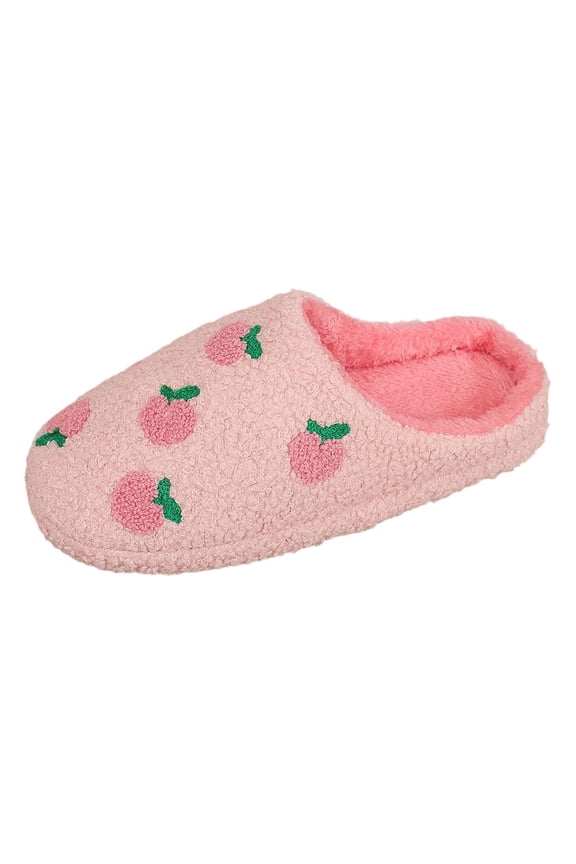 Fuzzy Slippers For Women Cozy Slippers Cartoon Home Slippers Comfort Warmth Soft Bottom Peach Design Everyday Use Warm Cozy Winter House Slippers Bedroom Indoor House Shoes
