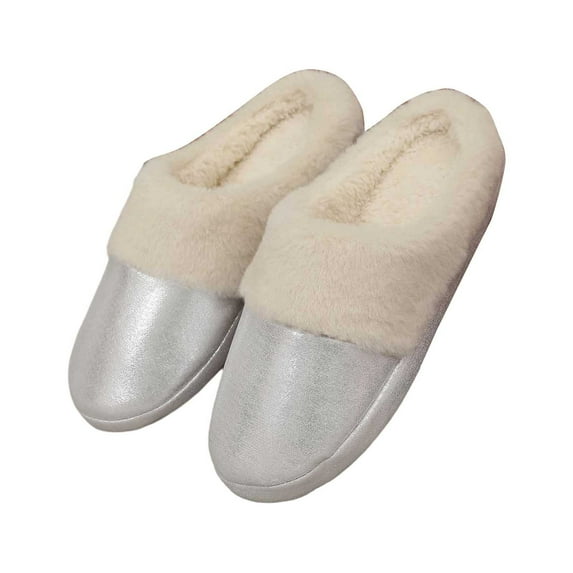 Fuzzy Slippers For Women Cozy Slippers Fall Winter Leather Indoor Thickened Warm Slippers Couples Soft Bottom Comfort Warm Cozy Winter House Slippers Bedroom Indoor House Shoes