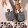 thumbnail image 1 of Fuzzy Slippers For Women Fuzzy House On Indoor Outdoor Bedroom Furry Lined Ladies Comfy Memory Foam Female Home Shoes Anti-Skid Rubber Hard Sole Grey 44 -45, 1 of 6
