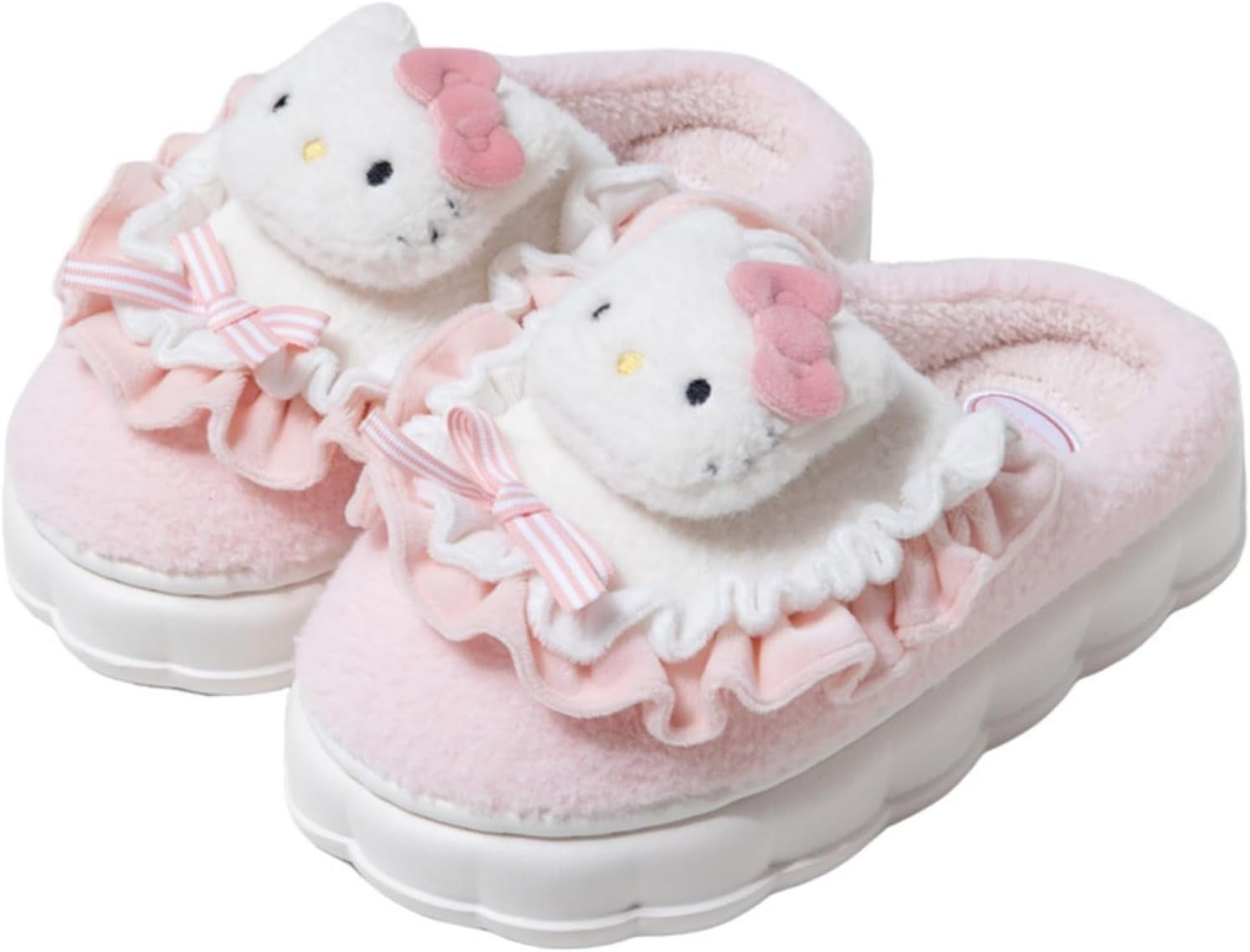 Fuzzy Slippers for Women Girls, Cute Hello Kitty House Shoes, Anime ...