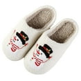thumbnail image 1 of Fuzzy Slippers for Women Slip On Indoor Bedroom Slippers Festive Prints Warm Comfortable Home Footwear Fluffy Winter House Shoes Plush Slippers Comfy Slippers for Women White 39, 1 of 9