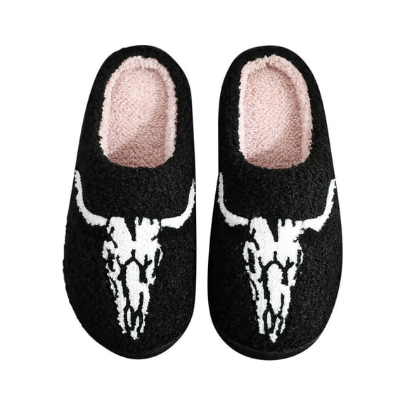 Fuzzy Slippers Women Slip On Indoor Plush Slippers Comfortable Slippers Fluffy Winter House Shoes Warm Slippers Home Footwear Fluffy Slippers for Women Black 41