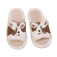 thumbnail image 1 of Fuzzy Slippers For Women Slippers Fuzzy Comfortable Shoes Cute Cat Print Open Toe Flat Slides Cozy Fall Winter Home Footwear Warm Cozy Winter House Slippers Bedroom Indoor House Shoes, 1 of 7
