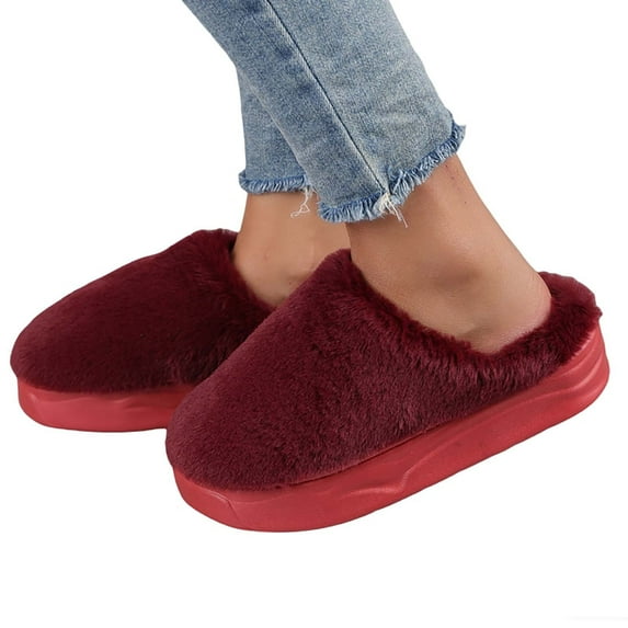 Fuzzy Slippers For Women Slippers Winter Warm Fuzzy Shoes With Sole Cozy Indoor Outdoor Comfortable Soft Slides Home Warm Cozy Winter House Slippers Bedroom Indoor House Shoes