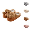 thumbnail image 1 of Fuzzy Slippers for Women 2025 Cute Bow Fleece Lined Winter Warm Cozy Slip On Slippers Indoor Platform House Shoes, 1 of 8