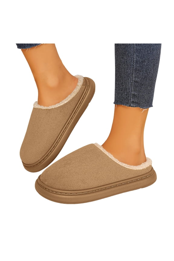 Fuzzy Slippers for Women Memory Foam Winter Fluffy Suede House Shoes Fleece Warm Indoor Outdoor Short Mini Boots