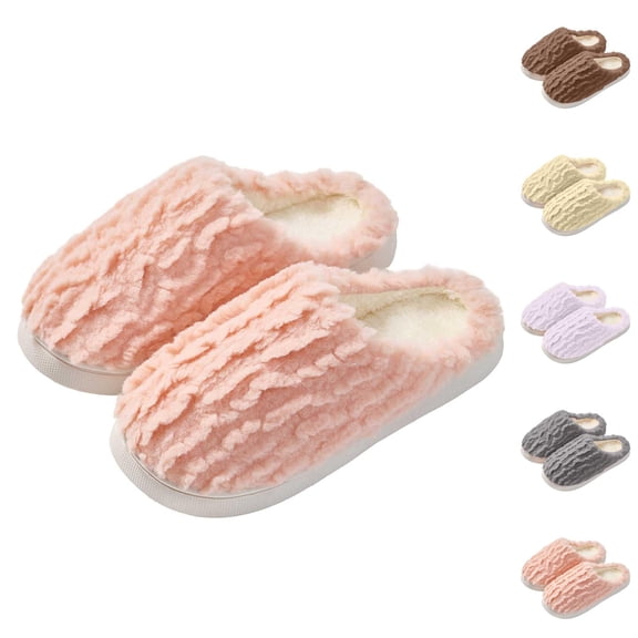 Fuzzy Slippers for Women Men Fleece Lined Winter Warm Cozy Slip On Slippers Indoor Comfort House Shoes