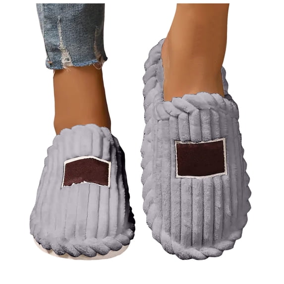 Fuzzy Slippers for Women Men Guest Adult Cozy Plush Memory Foam House Slides Shoes Winter Bedroom Home Slip on