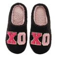 thumbnail image 1 of Fuzzy Slippers for Women Men Valentine's Day Funny Print Matching Slipper Platform Memory Foam Slip on House Shoes Black 7, 1 of 4