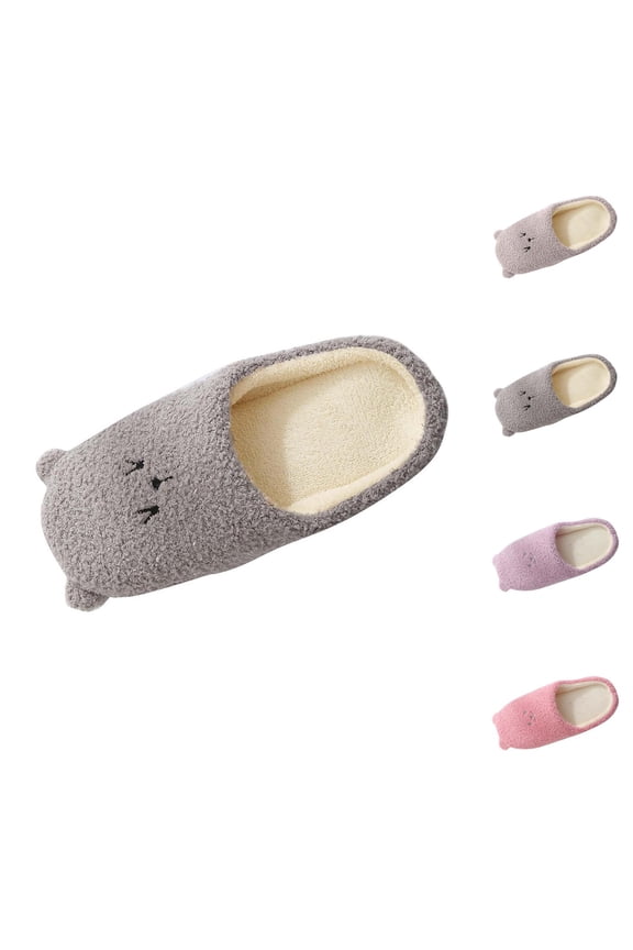 Fuzzy Slippers for Women Plush Cozy Home Bedroom Slides Soft Bottom Cute Bear Home Wooden Floor Non Mute Slippers Winter Warm Couple Slippers