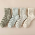 thumbnail image 1 of Fuzzy Socks 4 Pack for Women - Ultra Soft Plush Ribbed Mid Calf Socks, Cozy Winter & Lounge Socks in Soft Green Neutrals,Size Free Size, 1 of 2