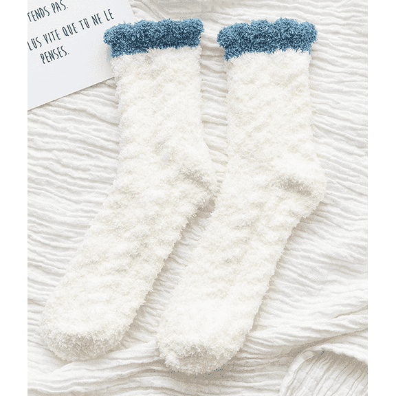 Fuzzy Socks, Syphorium Fuzzy Socks for Women, Winter Warm Womens Cozy Fluffy Socks with Grippers, 1 Pairs, Size 5-9