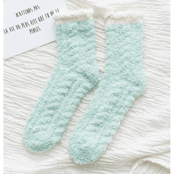 Fuzzy Socks, Syphorium Fuzzy Socks for Women, Winter Warm Womens Cozy Fluffy Socks with Grippers, 1 Pairs, Size 5-9
