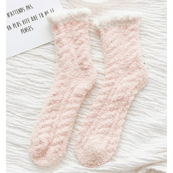 Fuzzy Socks, Syphorium Fuzzy Socks for Women, Winter Warm Womens Cozy Fluffy Socks with Grippers, 1 Pairs, Size 5-9