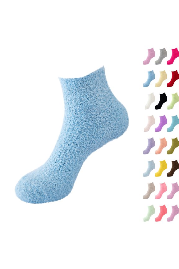 Fuzzy Socks Warm Fluffy Winter Cozy Thick Plush Slipper Sleep Comfy Crew Socks for Women & Men 1 Pairs B